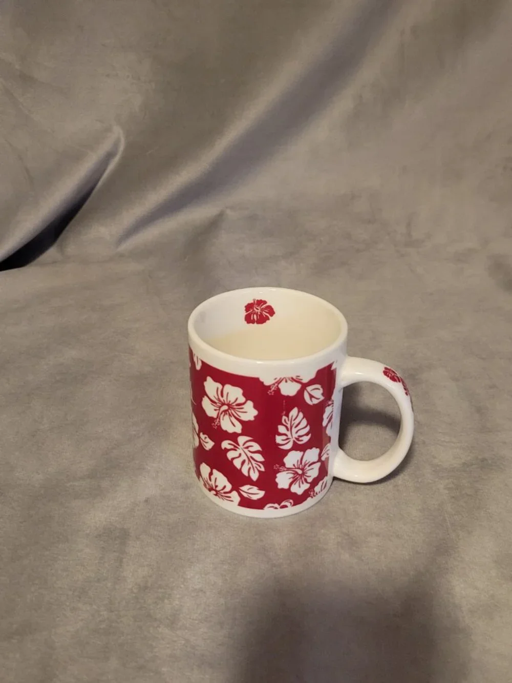 Hibiscus Red White Coffee Tea Mug Designed In Hawaii For Maui Pacific Traders